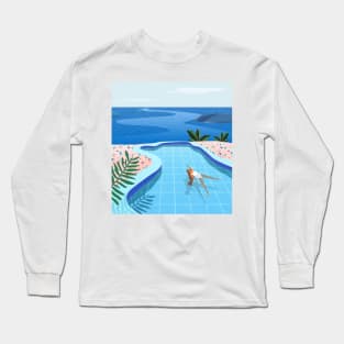 Girl in pool Long Sleeve T-Shirt